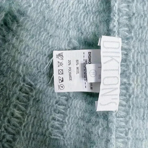 Anthropologie Dikton's Wool Light Blue Swirl Knit Cardigan Women's Size M - Picture 8 of 8